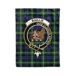 Plaid Blanket Baillie Modern Clan Crest Badge Tartan Blanket Scottish Blue Plaid Throw Blanket Tartan Plaid Fleece Blanket