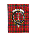 Plaid Blanket Bain Clan Crest Badge Tartan Blanket Scottish Blue Plaid Throw Blanket Tartan Plaid Fleece Blanket