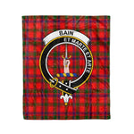 Plaid Blanket Bain Clan Crest Badge Tartan Blanket Scottish Blue Plaid Throw Blanket Tartan Plaid Fleece Blanket