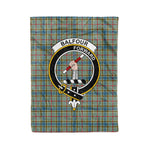 Plaid Blanket Balfour Clan Crest Badge Tartan Blanket Scottish Blue Plaid Throw Blanket Tartan Plaid Fleece Blanket