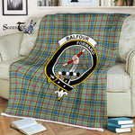 Plaid Blanket Balfour Clan Crest Badge Tartan Blanket Scottish Blue Plaid Throw Blanket Tartan Plaid Fleece Blanket