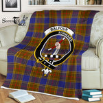 Plaid Blanket Balfour Modern Clan Crest Badge Tartan Blanket Scottish Blue Plaid Throw Blanket Tartan Plaid Fleece Blanket