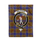 Plaid Blanket Balfour Modern Clan Crest Badge Tartan Blanket Scottish Blue Plaid Throw Blanket Tartan Plaid Fleece Blanket