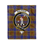 Plaid Blanket Balfour Modern Clan Crest Badge Tartan Blanket Scottish Blue Plaid Throw Blanket Tartan Plaid Fleece Blanket