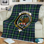 Plaid Blanket Bannatyne Clan Crest Badge Tartan Blanket Scottish Blue Plaid Throw Blanket Tartan Plaid Fleece Blanket