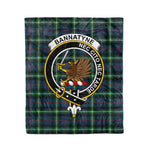 Plaid Blanket Bannatyne Clan Crest Badge Tartan Blanket Scottish Blue Plaid Throw Blanket Tartan Plaid Fleece Blanket