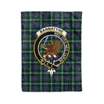 Plaid Blanket Bannatyne Clan Crest Badge Tartan Blanket Scottish Blue Plaid Throw Blanket Tartan Plaid Fleece Blanket