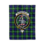 Plaid Blanket Bannerman Clan Crest Badge Tartan Blanket Scottish Blue Plaid Throw Blanket Tartan Plaid Fleece Blanket