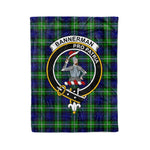 Plaid Blanket Bannerman Clan Crest Badge Tartan Blanket Scottish Blue Plaid Throw Blanket Tartan Plaid Fleece Blanket