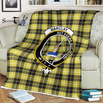 Plaid Blanket Barclay Clan Crest Badge Tartan Blanket Scottish Blue Plaid Throw Blanket Tartan Plaid Fleece Blanket