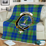 Plaid Blanket Barclay Hunting Ancient Clan Crest Badge Tartan Blanket Scottish Blue Plaid Throw Blanket - Scotstee Shop