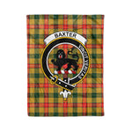 Plaid Blanket Baxter Clan Crest Badge Tartan Blanket Scottish Blue Plaid Throw Blanket Tartan Plaid Fleece Blanket