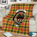 Plaid Blanket Baxter Clan Crest Badge Tartan Blanket Scottish Blue Plaid Throw Blanket Tartan Plaid Fleece Blanket