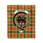 Plaid Blanket Baxter Clan Crest Badge Tartan Blanket Scottish Blue Plaid Throw Blanket Tartan Plaid Fleece Blanket