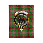 Plaid Blanket Baxter Modern Clan Crest Badge Tartan Blanket Scottish Blue Plaid Throw Blanket Tartan Plaid Fleece Blanket