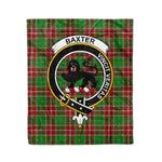 Plaid Blanket Baxter Modern Clan Crest Badge Tartan Blanket Scottish Blue Plaid Throw Blanket Tartan Plaid Fleece Blanket