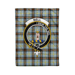 Plaid Blanket Bell Clan Crest Badge Tartan Blanket Scottish Blue Plaid Throw Blanket Tartan Plaid Fleece Blanket
