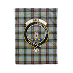Plaid Blanket Bell Clan Crest Badge Tartan Blanket Scottish Blue Plaid Throw Blanket Tartan Plaid Fleece Blanket