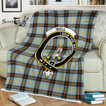 Plaid Blanket Bell Clan Crest Badge Tartan Blanket Scottish Blue Plaid Throw Blanket Tartan Plaid Fleece Blanket