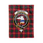 Plaid Blanket Belshes Clan Crest Badge Tartan Blanket Scottish Blue Plaid Throw Blanket Tartan Plaid Fleece Blanket