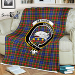 Plaid Blanket Bethune Clan Crest Badge Tartan Blanket Scottish Blue Plaid Throw Blanket Tartan Plaid Fleece Blanket