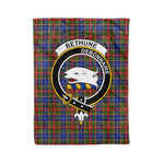 Plaid Blanket Bethune Clan Crest Badge Tartan Blanket Scottish Blue Plaid Throw Blanket Tartan Plaid Fleece Blanket