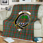 Plaid Blanket Bisset Clan Crest Badge Tartan Blanket Scottish Blue Plaid Throw Blanket Tartan Plaid Fleece Blanket