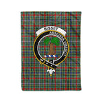 Plaid Blanket Bisset Clan Crest Badge Tartan Blanket Scottish Blue Plaid Throw Blanket Tartan Plaid Fleece Blanket