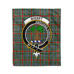 Plaid Blanket Bisset Clan Crest Badge Tartan Blanket Scottish Blue Plaid Throw Blanket Tartan Plaid Fleece Blanket
