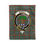 Plaid Blanket Bisset Clan Crest Badge Tartan Blanket Scottish Blue Plaid Throw Blanket Tartan Plaid Fleece Blanket