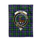 Plaid Blanket Blair Clan Crest Badge Tartan Blanket Scottish Blue Plaid Throw Blanket Tartan Plaid Fleece Blanket