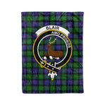 Plaid Blanket Blair Clan Crest Badge Tartan Blanket Scottish Blue Plaid Throw Blanket Tartan Plaid Fleece Blanket