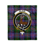 Plaid Blanket Blair Modern Clan Crest Badge Tartan Blanket Scottish Blue Plaid Throw Blanket Tartan Plaid Fleece Blanket