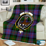 Plaid Blanket Blair Modern Clan Crest Badge Tartan Blanket Scottish Blue Plaid Throw Blanket Tartan Plaid Fleece Blanket