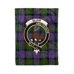 Plaid Blanket Blair Modern Clan Crest Badge Tartan Blanket Scottish Blue Plaid Throw Blanket Tartan Plaid Fleece Blanket