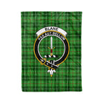 Plaid Blanket Blane Clan Crest Badge Tartan Blanket Scottish Blue Plaid Throw Blanket Tartan Plaid Fleece Blanket