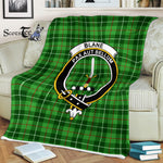 Plaid Blanket Blane Clan Crest Badge Tartan Blanket Scottish Blue Plaid Throw Blanket Tartan Plaid Fleece Blanket