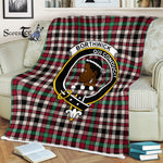 Plaid Blanket Borthwick Ancient Clan Crest Badge Tartan Blanket Scottish Blue Plaid Throw Blanket Tartan Plaid Fleece Blanket