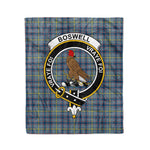 Plaid Blanket Boswell Clan Crest Badge Tartan Blanket Scottish Blue Plaid Throw Blanket Tartan Plaid Fleece Blanket