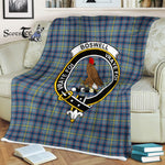 Plaid Blanket Boswell Clan Crest Badge Tartan Blanket Scottish Blue Plaid Throw Blanket Tartan Plaid Fleece Blanket