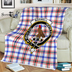 Plaid Blanket Boswell Modern Clan Crest Badge Tartan Blanket Scottish Blue Plaid Throw Blanket Tartan Plaid Fleece Blanket