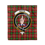 Plaid Blanket Boyd Clan Crest Badge Tartan Blanket Scottish Blue Plaid Throw Blanket Tartan Plaid Fleece Blanket