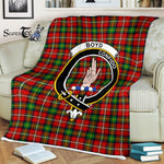 Plaid Blanket Boyd Clan Crest Badge Tartan Blanket Scottish Blue Plaid Throw Blanket Tartan Plaid Fleece Blanket