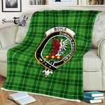 Plaid Blanket Boyle Clan Crest Badge Tartan Blanket Scottish Blue Plaid Throw Blanket Tartan Plaid Fleece Blanket