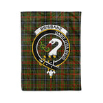 Plaid Blanket Brisbane Clan Crest Badge Tartan Blanket Scottish Blue Plaid Throw Blanket Tartan Plaid Fleece Blanket