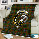 Plaid Blanket Brisbane Clan Crest Badge Tartan Blanket Scottish Blue Plaid Throw Blanket Tartan Plaid Fleece Blanket