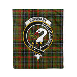 Plaid Blanket Brisbane Clan Crest Badge Tartan Blanket Scottish Blue Plaid Throw Blanket Tartan Plaid Fleece Blanket