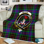 Plaid Blanket Brodie Hunting Clan Crest Badge Tartan Blanket Scottish Blue Plaid Throw Blanket Tartan Plaid Fleece Blanket