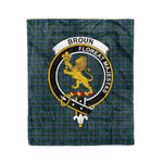 Plaid Blanket Broun Clan Crest Badge Tartan Blanket Scottish Blue Plaid Throw Blanket Tartan Plaid Fleece Blanket