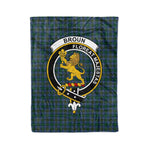 Plaid Blanket Broun Clan Crest Badge Tartan Blanket Scottish Blue Plaid Throw Blanket Tartan Plaid Fleece Blanket